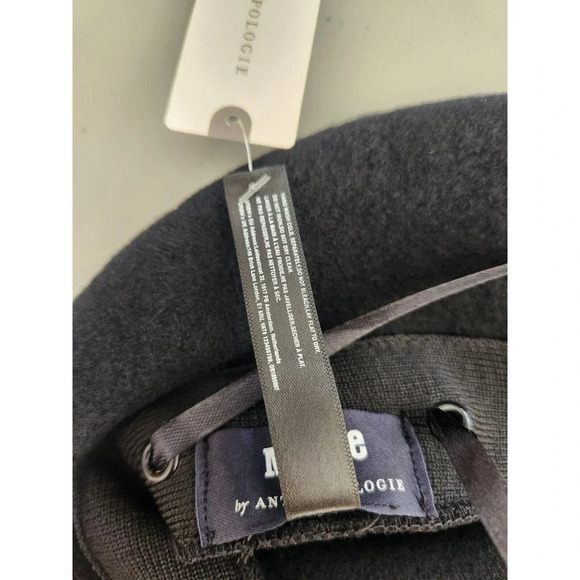 NWT Anthropologie Maeve Pearl Bow Beret One Size Black - Picture 9 of 16